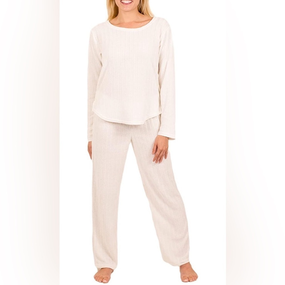 NWT- Jo & Bette Chenille Pajama Pants Set COLOR: Ivory  SIZE: Various